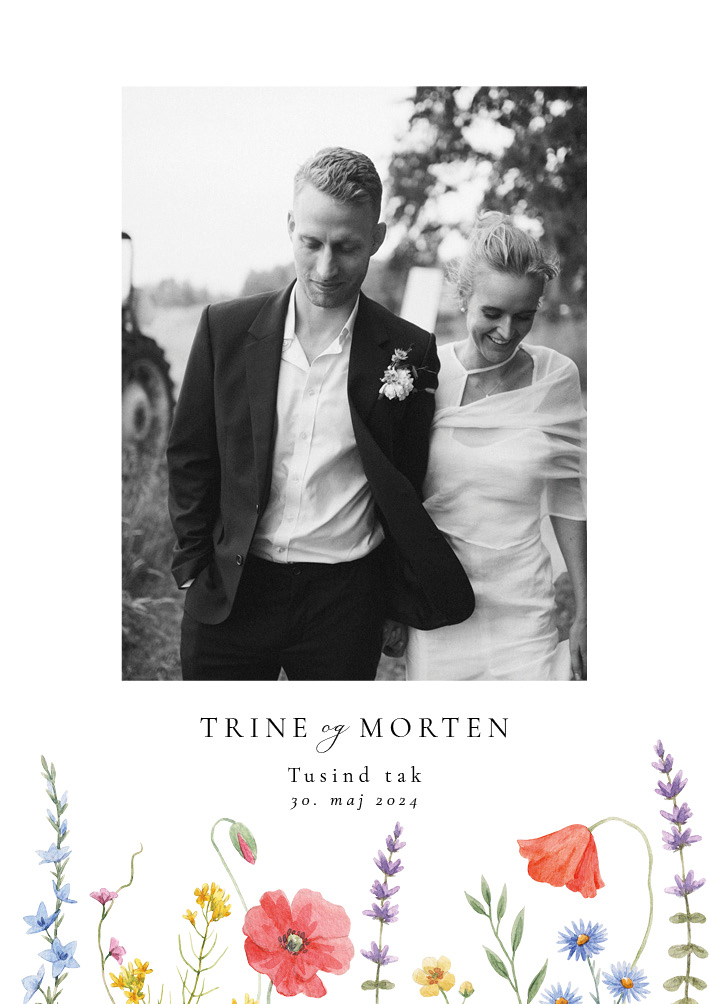 Bryllup - Trine og Morten Takkekort
